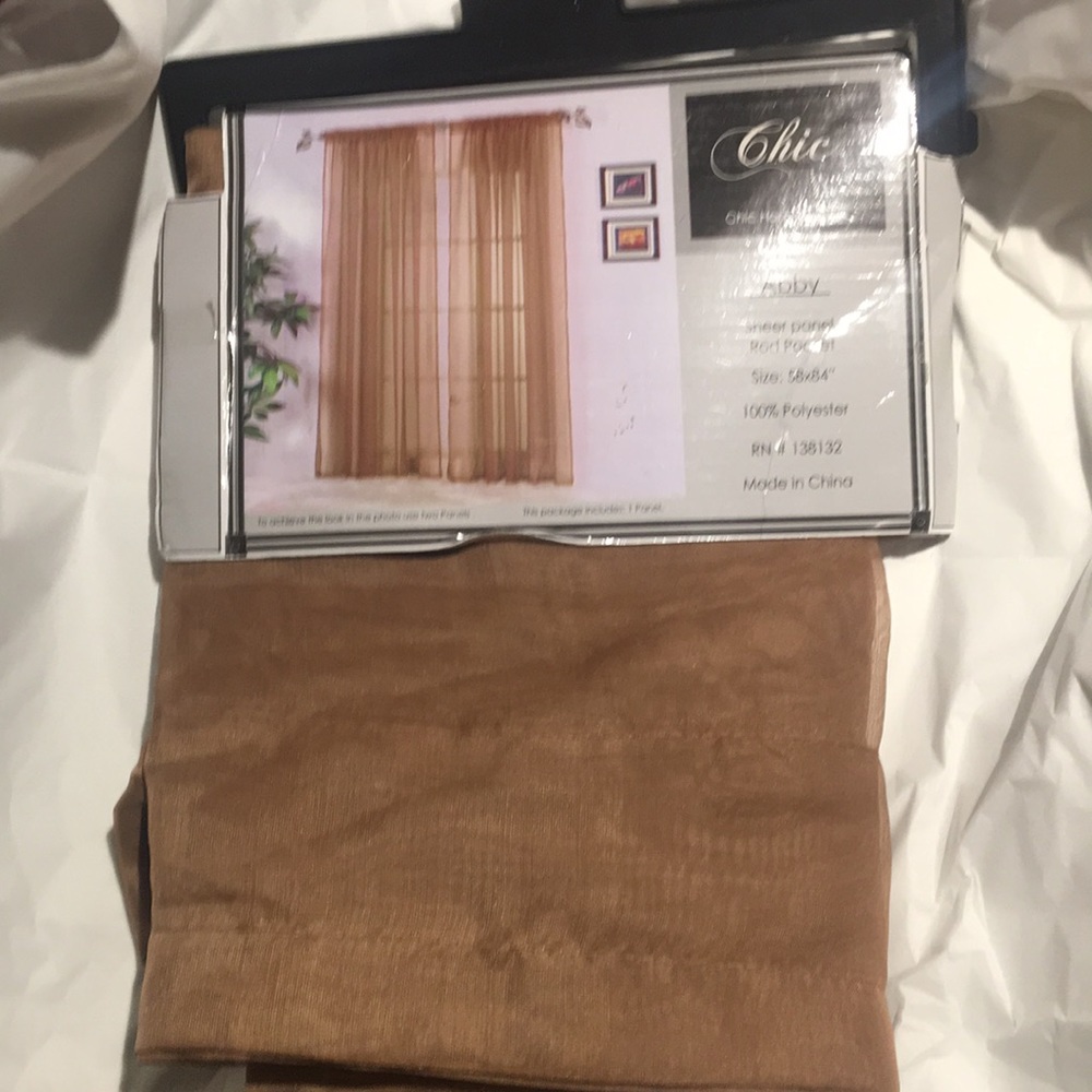 Chc home design sheer panel curtain 58 x 84